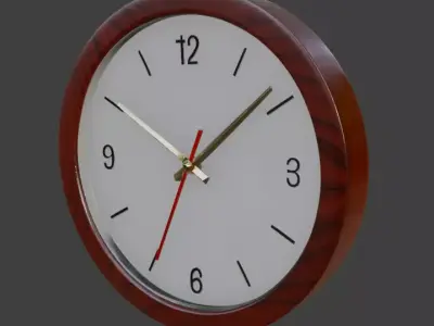 wooden 3d wall clock 3D model