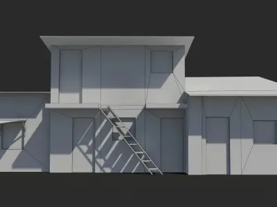 Slum d old house with roof Low-poly 3D model