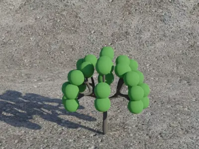Sci-Fi Fantasy Low-Poly Game-Ready Tree 3 - Green Low-poly 3D model