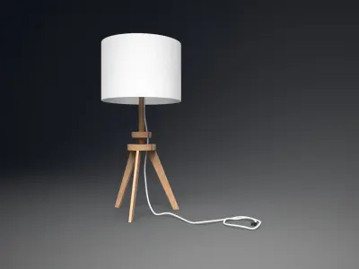 Lauters Lamp oak Low-poly 3D model