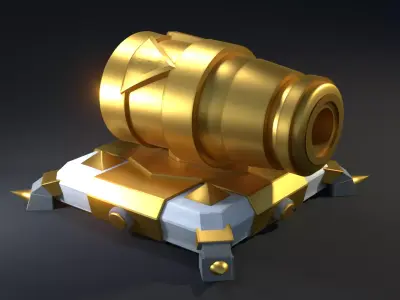 Cannon - Clash of Clans - Gold  Free low-poly 3D model