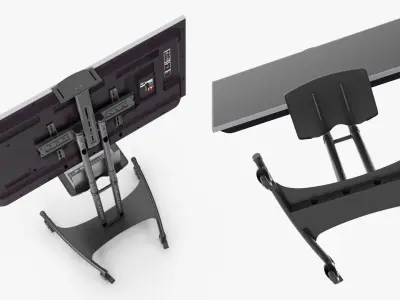  TV Stand with Laptop and Screen 