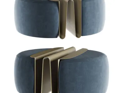 Natuzzi WAVE pouf 3D model