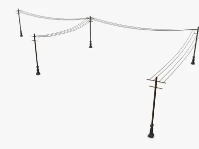 Electrical Tower Low-poly 3D model