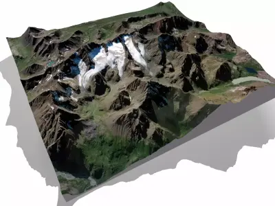 Mountain landscape  Flute and Organ glacier Anchorage Alaska USA 3D model