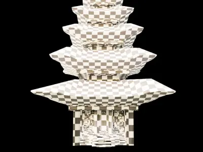 Temple Pura Ulun Danu Bratan Indonesia Low-poly 3D model