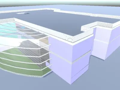 House building with stairs 3D model