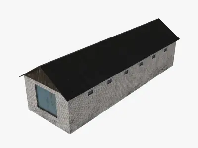 Brick Hangar Low Poly Free low-poly 3D model