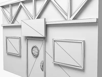 moe s tavern cartoon building 3D model