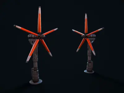 Sci Fi Wind Turbine Low-poly 3D model
