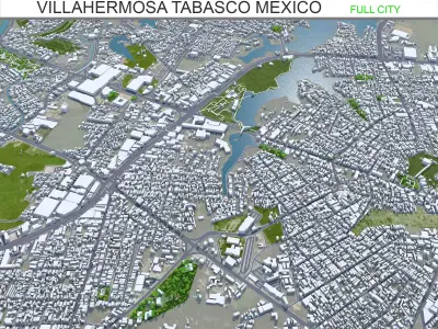 Villahermosa Tabasco Mexico 30km AI Low-poly 3D model