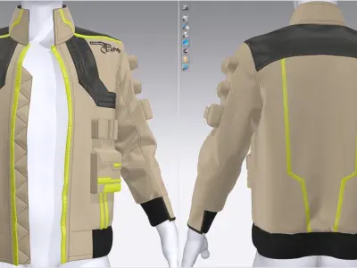 Sci-Fi Male Jacket - 54 Marvelous Designer and Clo3D 3D model