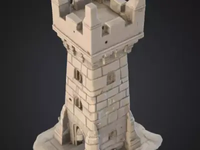 Viking Dice Tower Low-poly 3D model