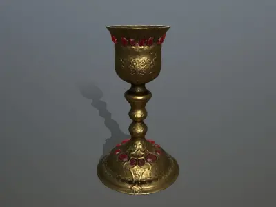 Chalice 8 gold vase Low-poly 3D model