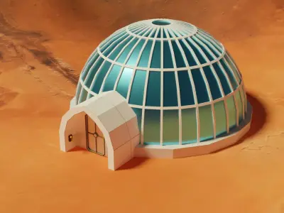 Sci-Fi Iglo House Low-poly 3D model