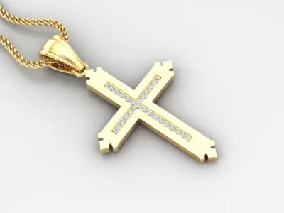 Cross Light Gold 4CP046 3DM STL 3D print model