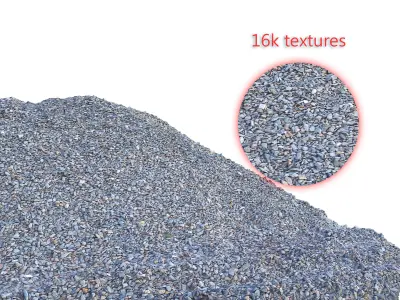 Ultra realistic Gravel Scan Low-poly 3D model