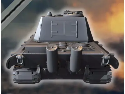 Flakzwilling 88mm Flak 43 L71 auf E-100 Alligator Entwicklung tw 3D print model