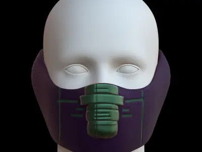 Gas mask helmet 3d model scifi Low-poly  Low-poly 3D model 212