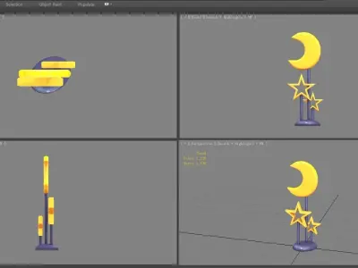 Cartoon children desk lamp Low-poly 3D model