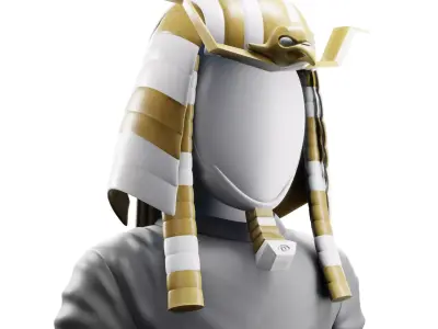 Pharaoh Eagle Hat 02 - SciFi Character Design Low-poly 3D model Low-poly 3D model