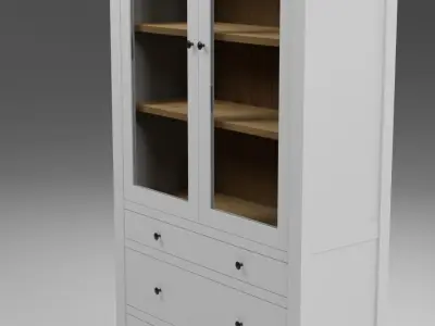 Glass-door cabinet Low-poly 3D model