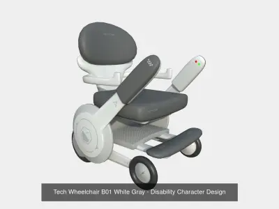 10 Tech Wheelchairs B - Disability Character Design 3D Model Pack