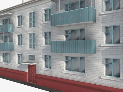 3-storey residential building 3D Model Pack