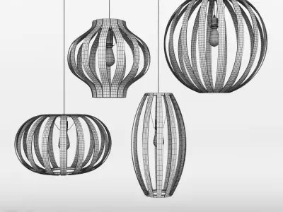 Bentwood Pendant Collection by West Elm 3D model