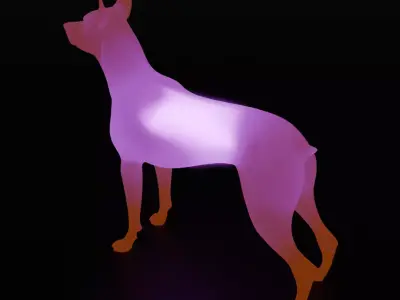 Indirect lighting for Doberman 3D model