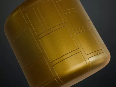 Powered Metal Golden Design PBR Seamless Texture