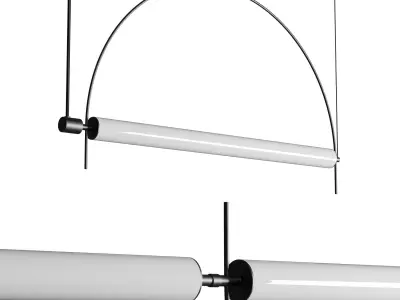 LED PENDANT LAMP ARC gold and black 3D model