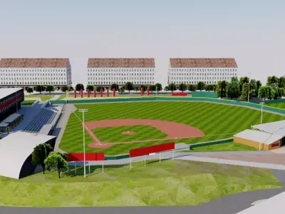 Armin Wolf Arena - Germany Baseball Low-poly 3D model