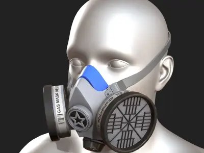 Gas mask respirator military combat protection  Low-poly 3D model order