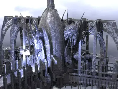 Templar Sci Fi Tower 3 3D model