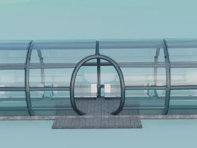 Bus stop 3D model 23