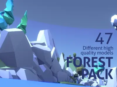 Cartoon Low Poly Forest Pack Low-poly 3D model