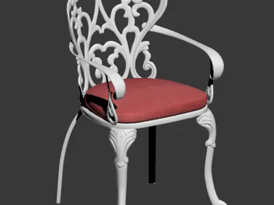 Garden wrought iron chair 3D model