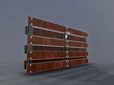 wooden fence Low-poly 3D model