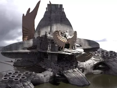 Floating Angel monolith Sci-fi Arch Hive 3D model