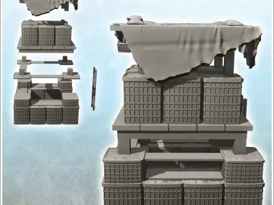Modern fortified firing post with access ladder 2 3D print model