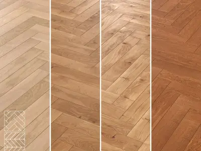 Boen Parquet Wood Floor Collection - 5 Layouts and 4 Colors - 4K 3D model