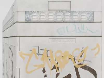 Realistic European Electrical Box Big Low-poly 3D model