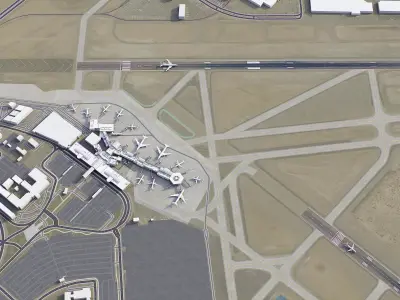 El Paso Airport Low-poly 3D model