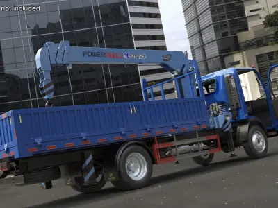  Blue ISUZU NPR Manipulator Truck Crane Simplified 