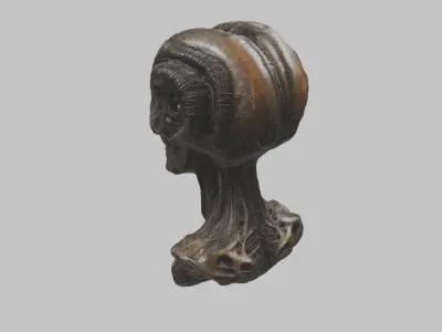 Creature HR Giger Man Scifi Head Bust Low-poly 3D model