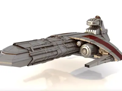 ODYSSEY COMBAT SPACESHIP Low-poly 3D model