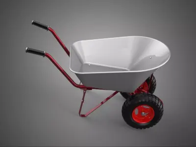 MANUAL HAND PUSH WHEELBARROW CART GARDEN DUMP MATERIAL HANDLING 3D model