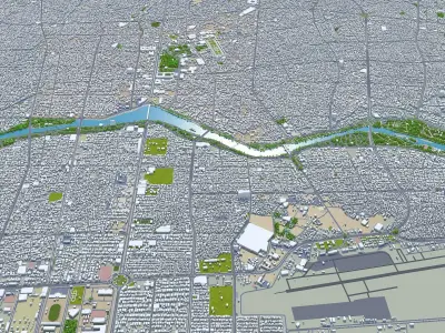 Isfahan City Iran Low-poly 3D model