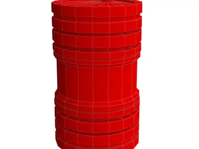 Barrel SCI FI 3d model Low-poly 3D model